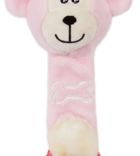 Pet Life ® Moo-Born' Plush Squeaky and Crinkle Newborn Rubber Teething Cat and Dog Toy