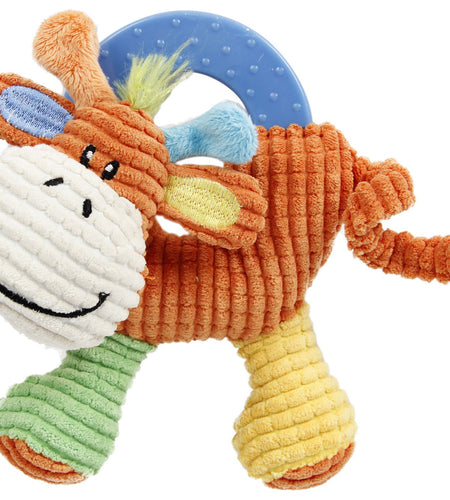 Pet Life ® 'Moo-cifier' Plush Squeaking and Rubber Teething Newborn Puppy Dog Toy