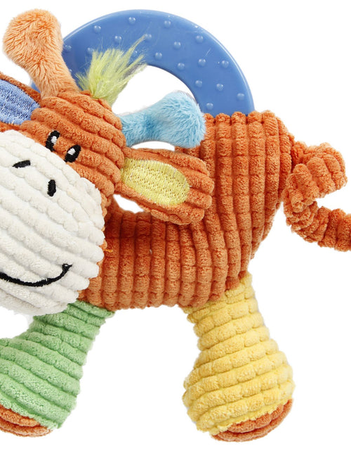 Load image into Gallery viewer, Pet Life ® 'Moo-cifier' Plush Squeaking and Rubber Teething Newborn Puppy Dog Toy
