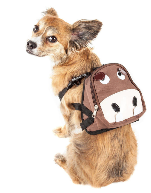 Load image into Gallery viewer, Pet Life ®  'Mooltese' Large-Pocketed Animated Fashion Dog Harness Backpack
