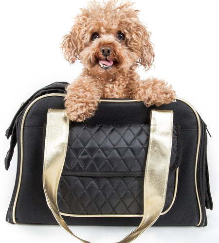 Pet Life ® Mystique Airline Approved Fashion Designer Travel Pet Dog Carrier w/ Pouch