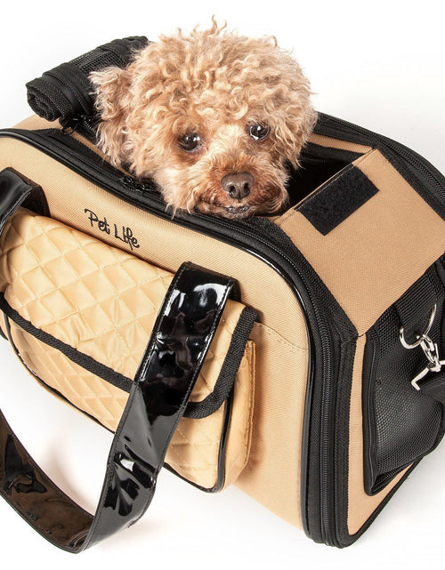 Load image into Gallery viewer, Pet Life ® Mystique Airline Approved Fashion Designer Travel Pet Dog Carrier w/ Pouch
