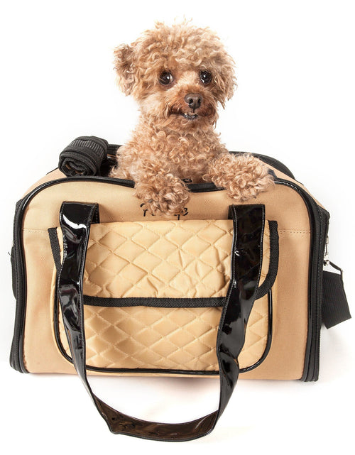 Load image into Gallery viewer, Pet Life ® Mystique Airline Approved Fashion Designer Travel Pet Dog Carrier w/ Pouch
