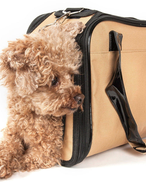 Load image into Gallery viewer, Pet Life ® Mystique Airline Approved Fashion Designer Travel Pet Dog Carrier w/ Pouch
