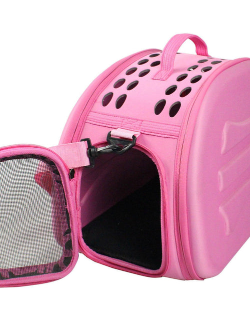 Load image into Gallery viewer, Pet Life ® 'Narrow Shelled' Lightweight Collapsible Military Grade Fashion Designer Travel Pet Dog Carrier Crate
