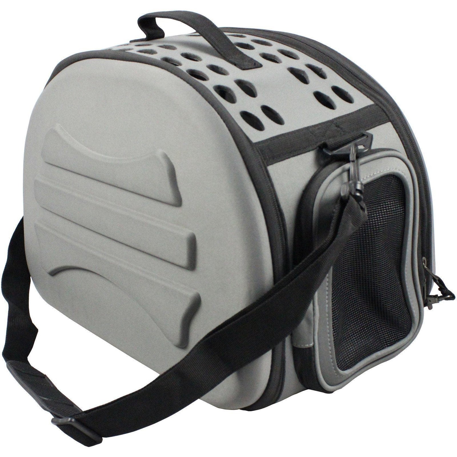 Pet Life ® 'Narrow Shelled' Lightweight Collapsible Military Grade Fashion Designer Travel Pet Dog Carrier Crate