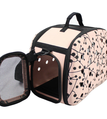 Pet Life ® 'Narrow Shelled' Perforated Lightweight Collapsible Military Grade Fashion Designer Travel Pet Dog Carrier Crate