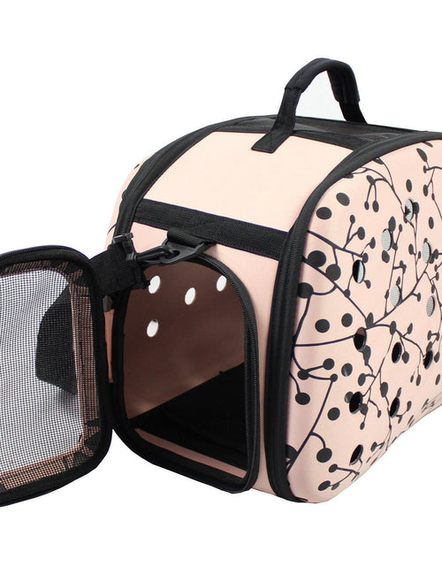 Load image into Gallery viewer, Pet Life ® 'Narrow Shelled' Perforated Lightweight Collapsible Military Grade Fashion Designer Travel Pet Dog Carrier Crate
