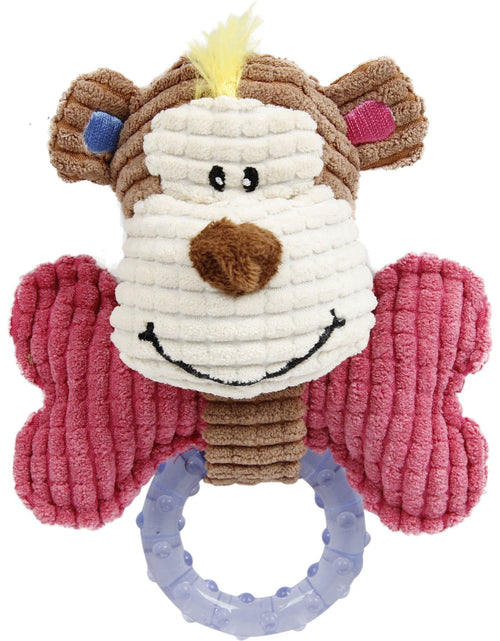 Load image into Gallery viewer, Pet Life ® 'Paci-Plush' Plush Squeaking and Rubber Teething Newborn Puppy Dog Toy
