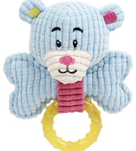 Pet Life ® 'Paci-Plush' Plush Squeaking and Rubber Teething Newborn Puppy Dog Toy