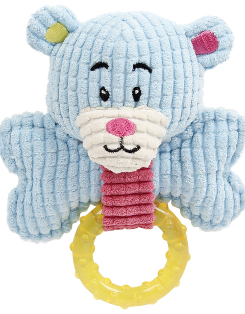 Load image into Gallery viewer, Pet Life ® 'Paci-Plush' Plush Squeaking and Rubber Teething Newborn Puppy Dog Toy

