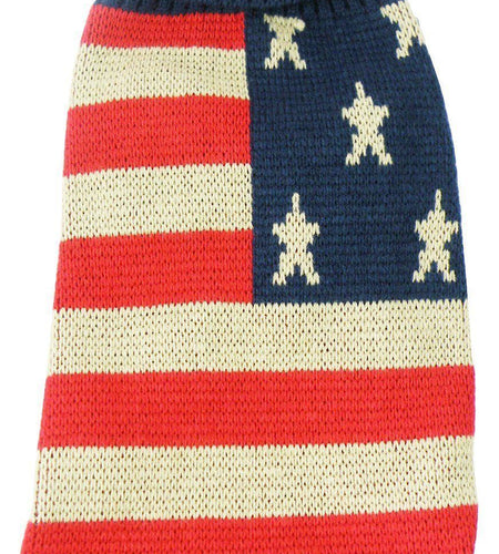 Pet Life ® 'Patriot Independence Star' Heavy Knitted Fashion Ribbed Turtle Neck Dog Sweater