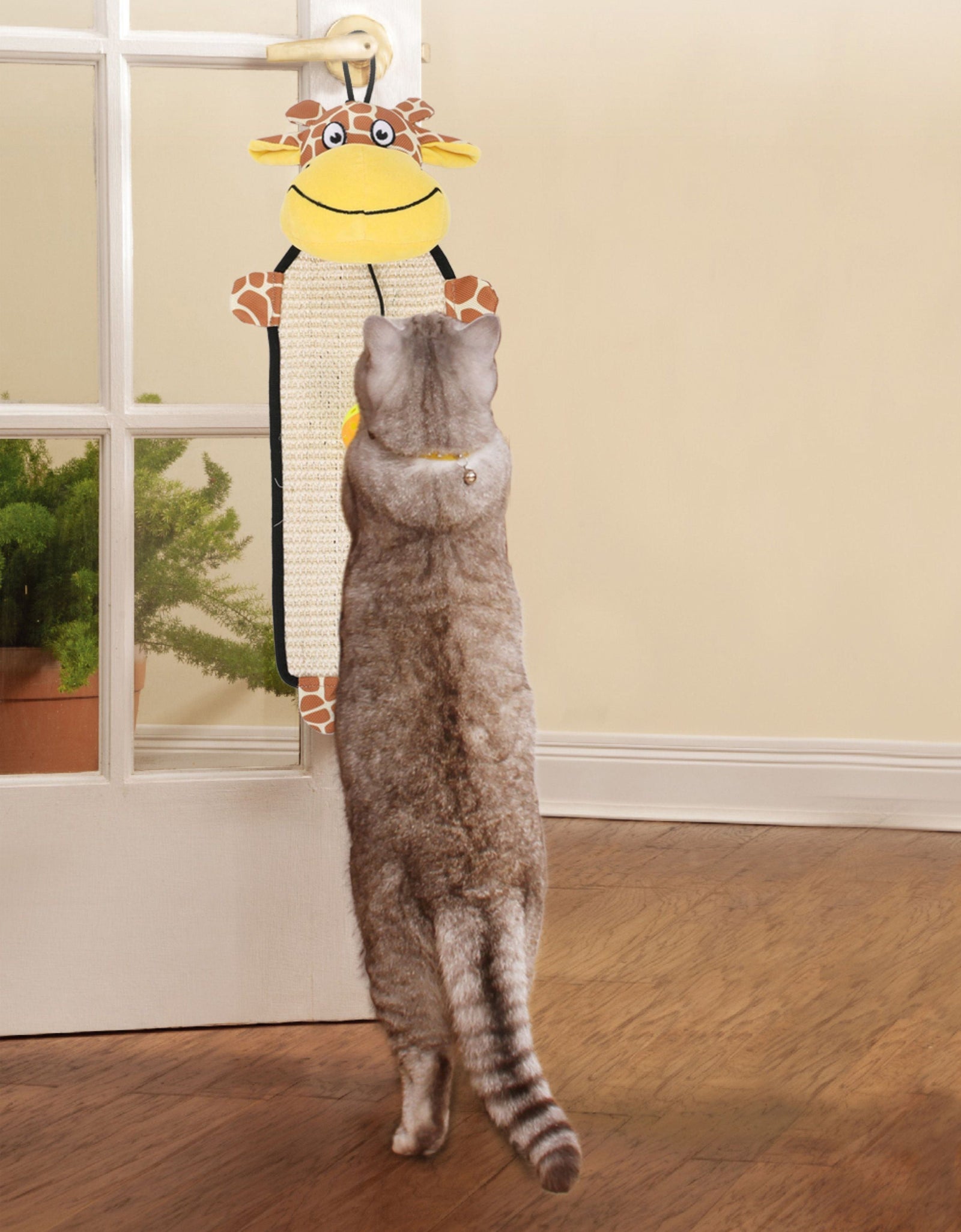 Pet Life ® 'Paw-Pleasant' Hanging Sisal & Jute Carpet Kitty Cat Scratcher with Toy