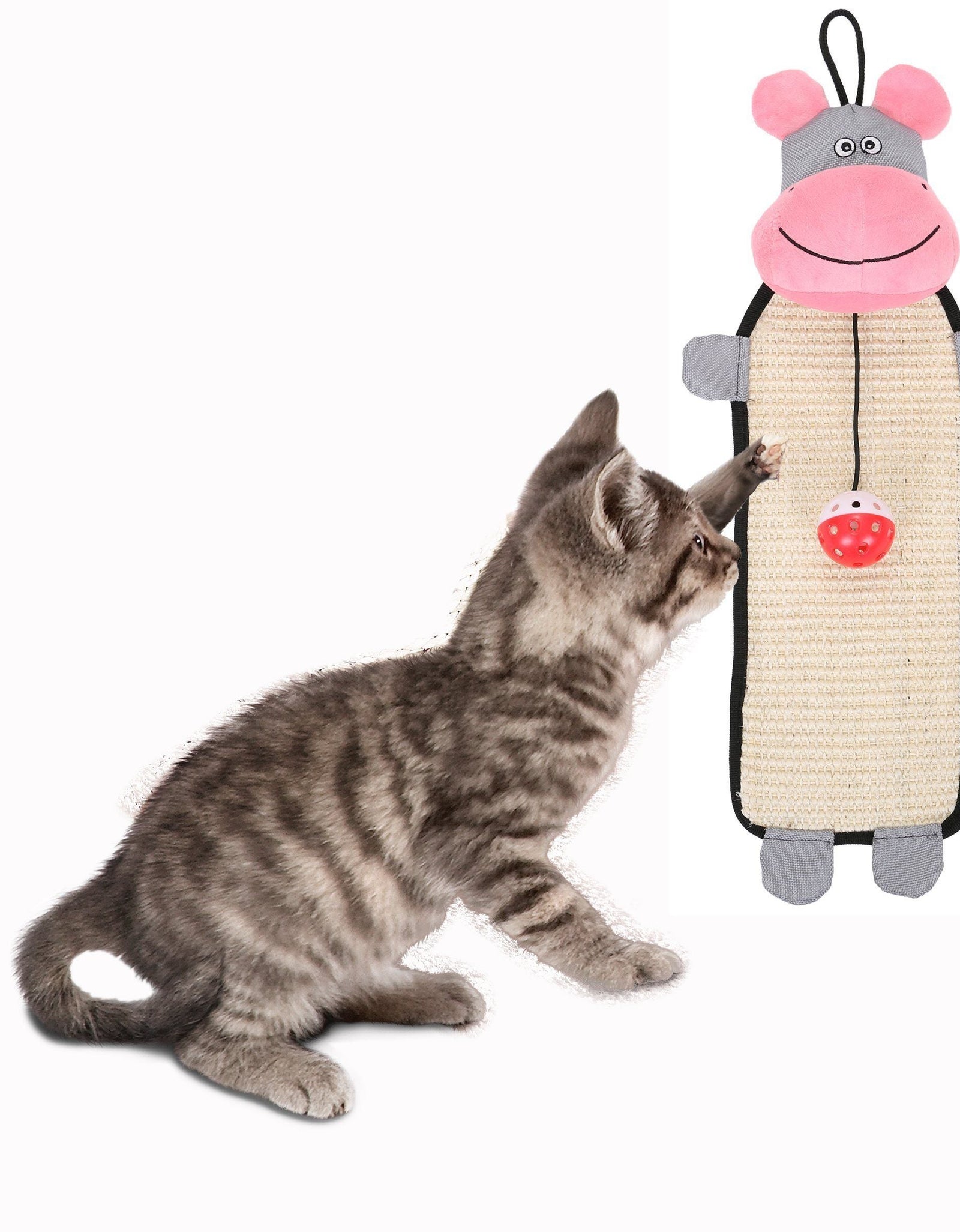 Pet Life ® 'Paw-Pleasant' Hanging Sisal & Jute Carpet Kitty Cat Scratcher with Toy