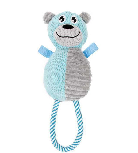 Pet Life ® 'Huggabear' Natural Jute Squeaking and Tug Plush Dog Toy