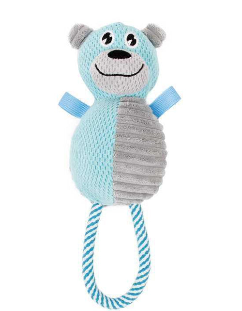 Load image into Gallery viewer, Pet Life ® 'Huggabear' Natural Jute Squeaking and Tug Plush Dog Toy
