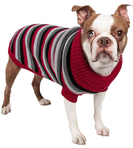 Pet Life ® 'Polo-Casual Lounge' Cable Knitted Designer Turtle Neck Dog Sweater