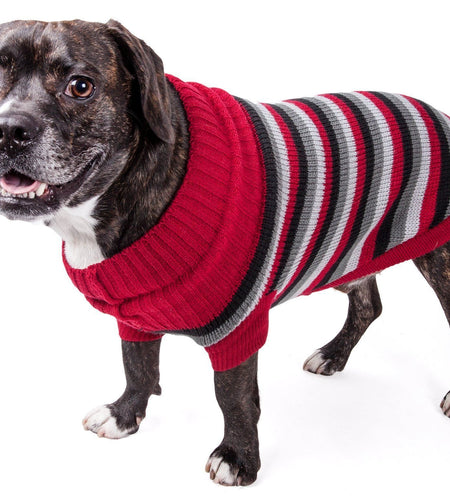 Pet Life ® 'Polo-Casual Lounge' Cable Knitted Designer Turtle Neck Dog Sweater