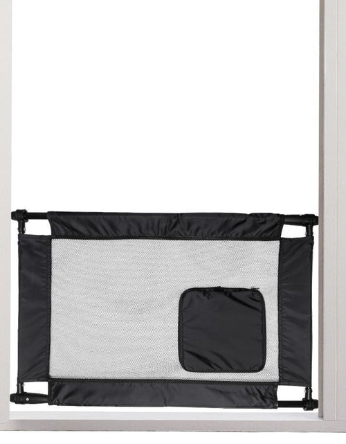 Load image into Gallery viewer, Pet Life ® 'Porta Gate' Anti-Drilling Nylon Mesh Collapsible Folding Travel Safety Pet Cat Dog Gate w/ Zippered Entrance
