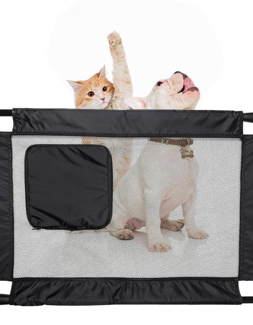 Load image into Gallery viewer, Pet Life ® 'Porta Gate' Anti-Drilling Nylon Mesh Collapsible Folding Travel Safety Pet Cat Dog Gate w/ Zippered Entrance
