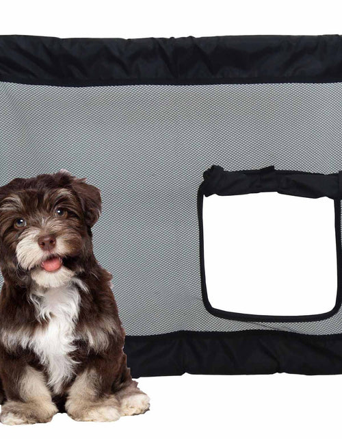 Load image into Gallery viewer, Pet Life ® 'Porta Gate' Anti-Drilling Nylon Mesh Collapsible Folding Travel Safety Pet Cat Dog Gate w/ Zippered Entrance
