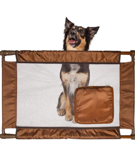 Pet Life ® 'Porta Gate' Anti-Drilling Nylon Mesh Collapsible Folding Travel Safety Pet Cat Dog Gate w/ Zippered Entrance