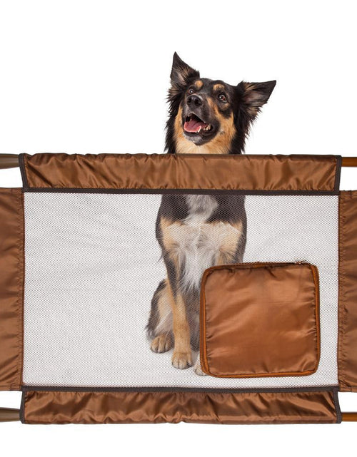 Load image into Gallery viewer, Pet Life ® 'Porta Gate' Anti-Drilling Nylon Mesh Collapsible Folding Travel Safety Pet Cat Dog Gate w/ Zippered Entrance
