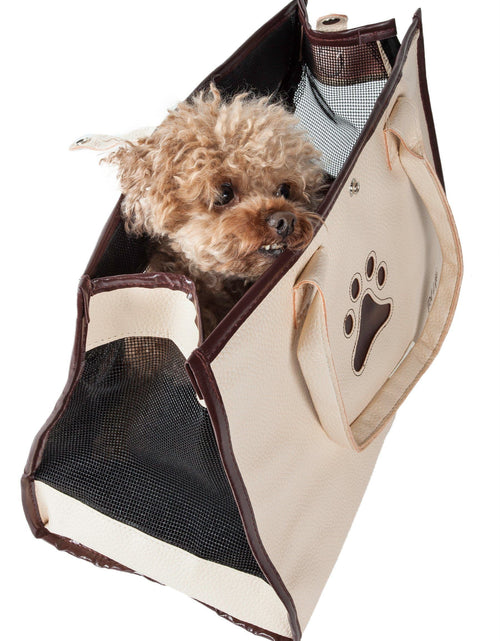 Load image into Gallery viewer, Pet Life ® 'Posh Paw' Elegant Leatherette Designer Fashion Travel Pet Dog Carrier Tote
