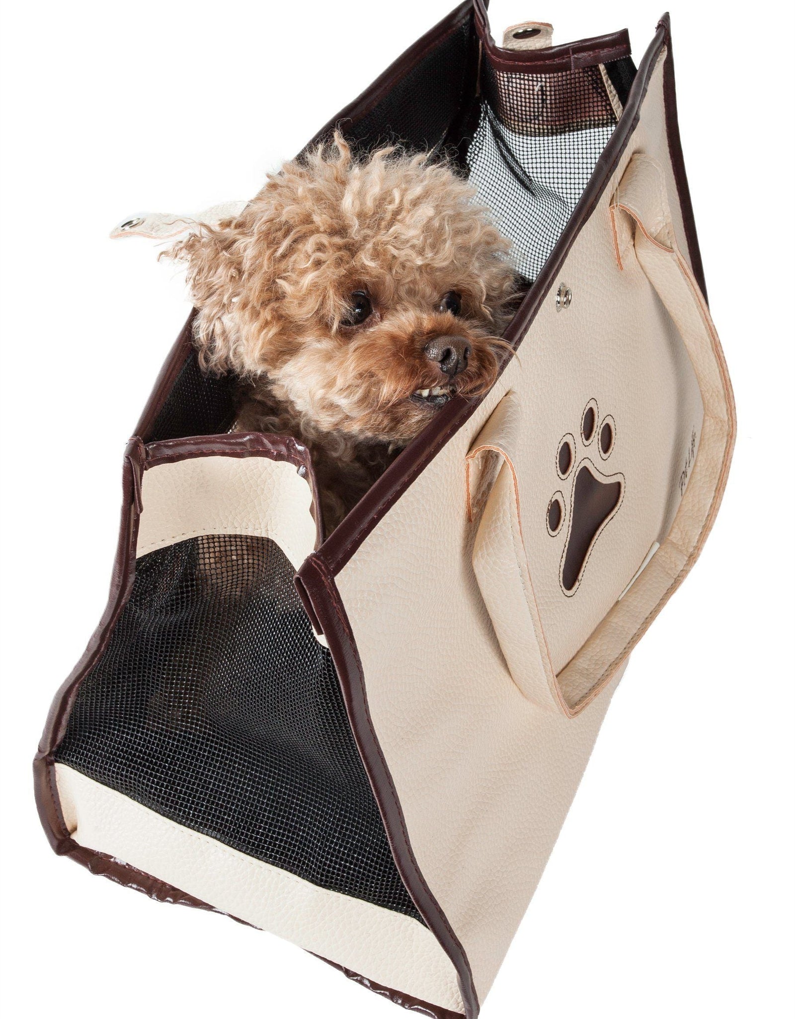 Pet Life ® 'Posh Paw' Elegant Leatherette Designer Fashion Travel Pet Dog Carrier Tote