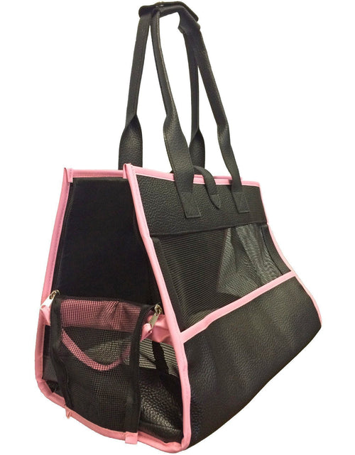 Load image into Gallery viewer, Pet Life ® 'Posh Paw' Elegant Leatherette Designer Fashion Travel Pet Dog Carrier Tote
