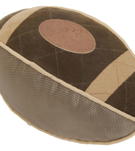 Pet Life ® 'Pugskin' Durable Oxford Nylon and Mesh Plush Squeaky Football Dog Toy