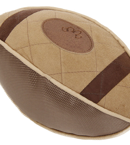 Pet Life ® 'Pugskin' Durable Oxford Nylon and Mesh Plush Squeaky Football Dog Toy