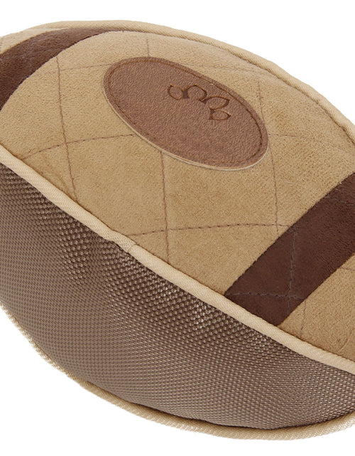 Load image into Gallery viewer, Pet Life ® 'Pugskin' Durable Oxford Nylon and Mesh Plush Squeaky Football Dog Toy
