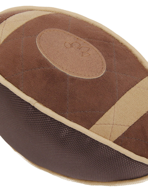 Load image into Gallery viewer, Pet Life ® 'Pugskin' Durable Oxford Nylon and Mesh Plush Squeaky Football Dog Toy
