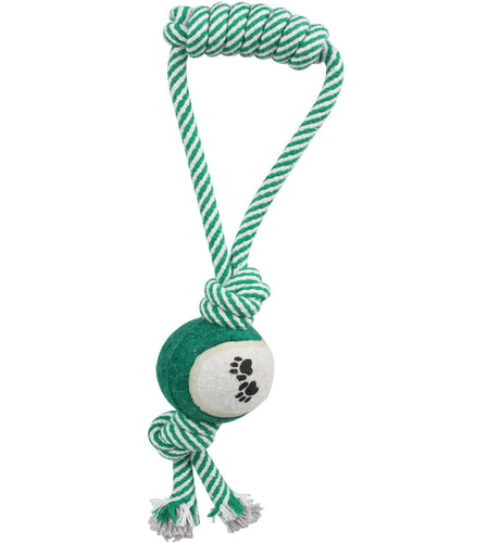Pet Life ® 'Pull Away' All Natural Jute Rope and Tennis Ball Dog Toy