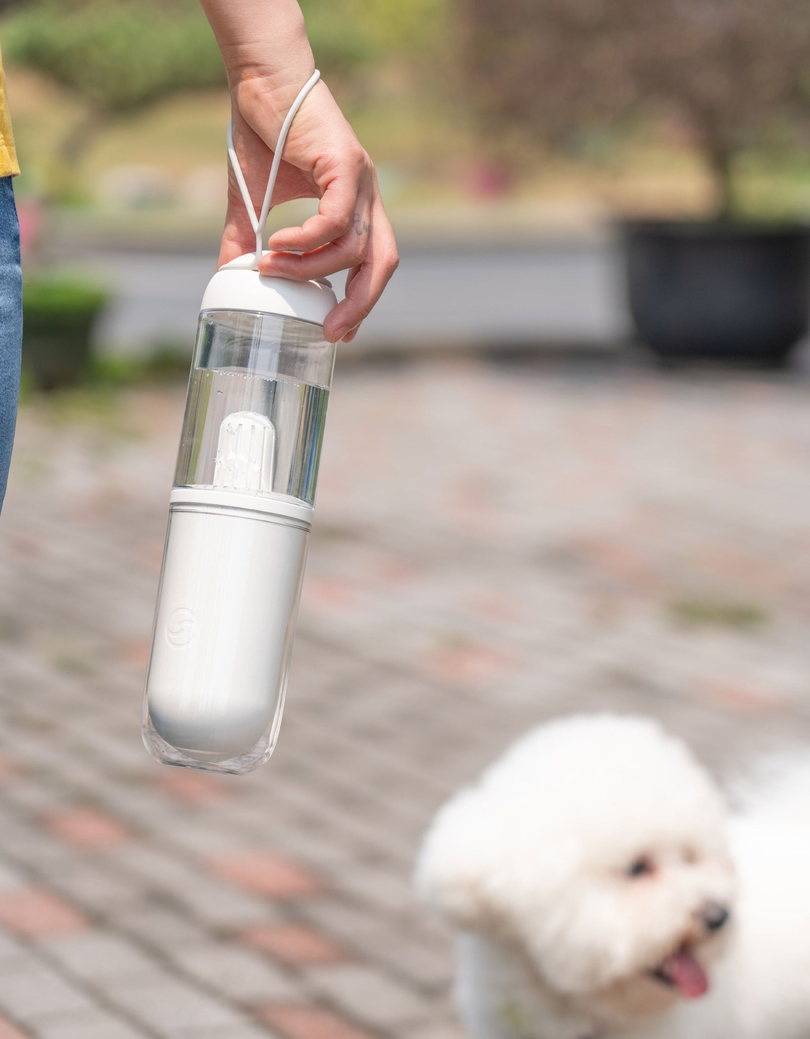 Pet Life ® 'PYURE' Handheld Travel Filtered Water Feeder