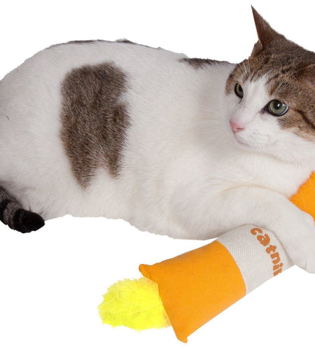 Pet Life ® 'Duffle Feathered' Squeak and Crinkle Teaser Plush Cat Toy