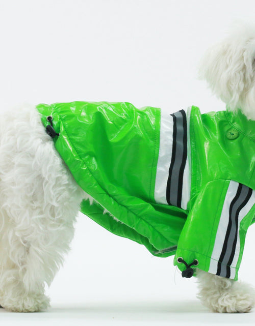 Load image into Gallery viewer, Pet Life ® 'Reflecta-Glow' Reflective Waterproof Adjustable Dog Raincoat Jacket w/ Removable Hood
