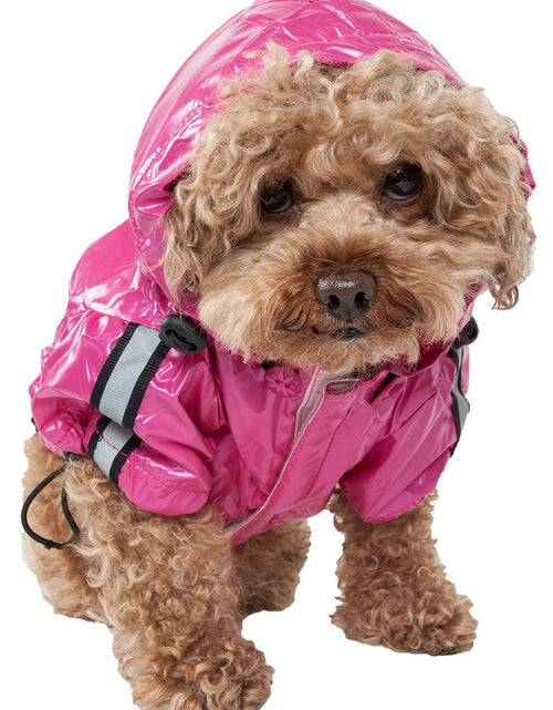 Load image into Gallery viewer, Pet Life ® 'Reflecta-Sport' Multi-Adjustable Reflective Weather-Proof Dog Raincoat w/ Removable Hood
