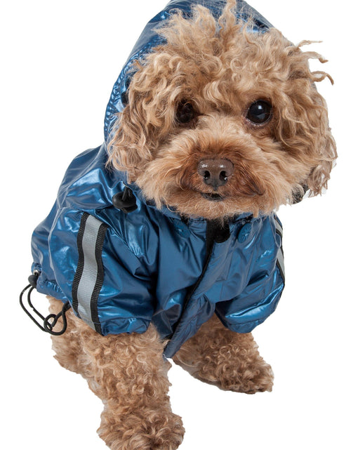 Load image into Gallery viewer, Pet Life ® 'Reflecta-Sport' Multi-Adjustable Reflective Weather-Proof Dog Raincoat w/ Removable Hood
