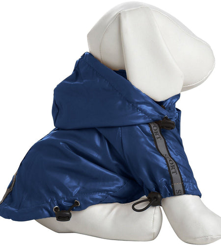 Pet Life ® 'Reflecta-Sport' Multi-Adjustable Reflective Weather-Proof Dog Raincoat w/ Removable Hood