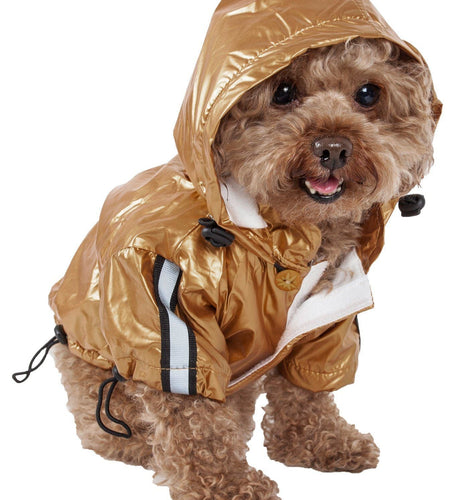 Pet Life ® 'Reflecta-Sport' Multi-Adjustable Reflective Weather-Proof Dog Raincoat w/ Removable Hood