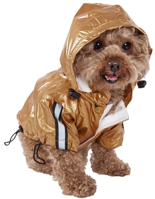Load image into Gallery viewer, Pet Life ® 'Reflecta-Sport' Multi-Adjustable Reflective Weather-Proof Dog Raincoat w/ Removable Hood
