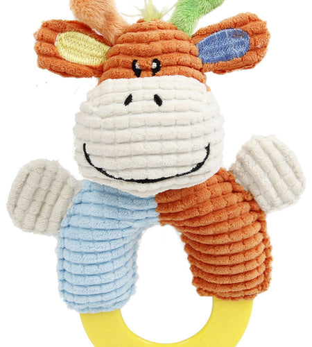 Pet Life ® 'Ring-O-Round' Plush Squeaking and Rubber Teething Newborn Puppy Dog Toy