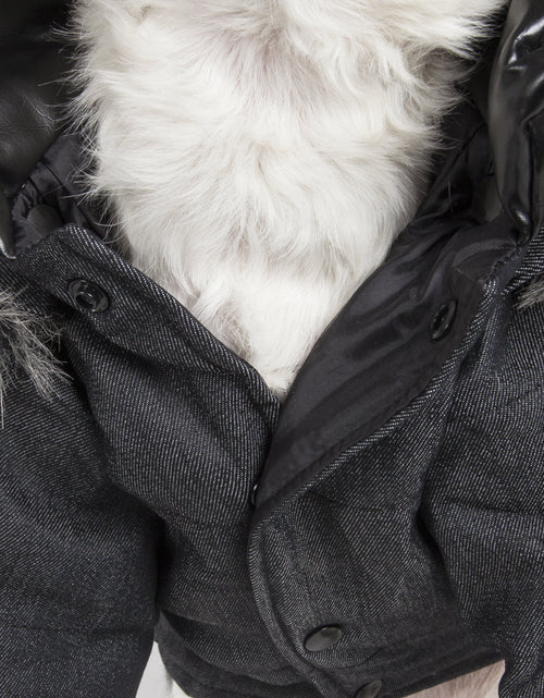 Load image into Gallery viewer, Pet Life ® 'Ruff-Choppered' Denim Fashioned Wool Dog Coat Jacket
