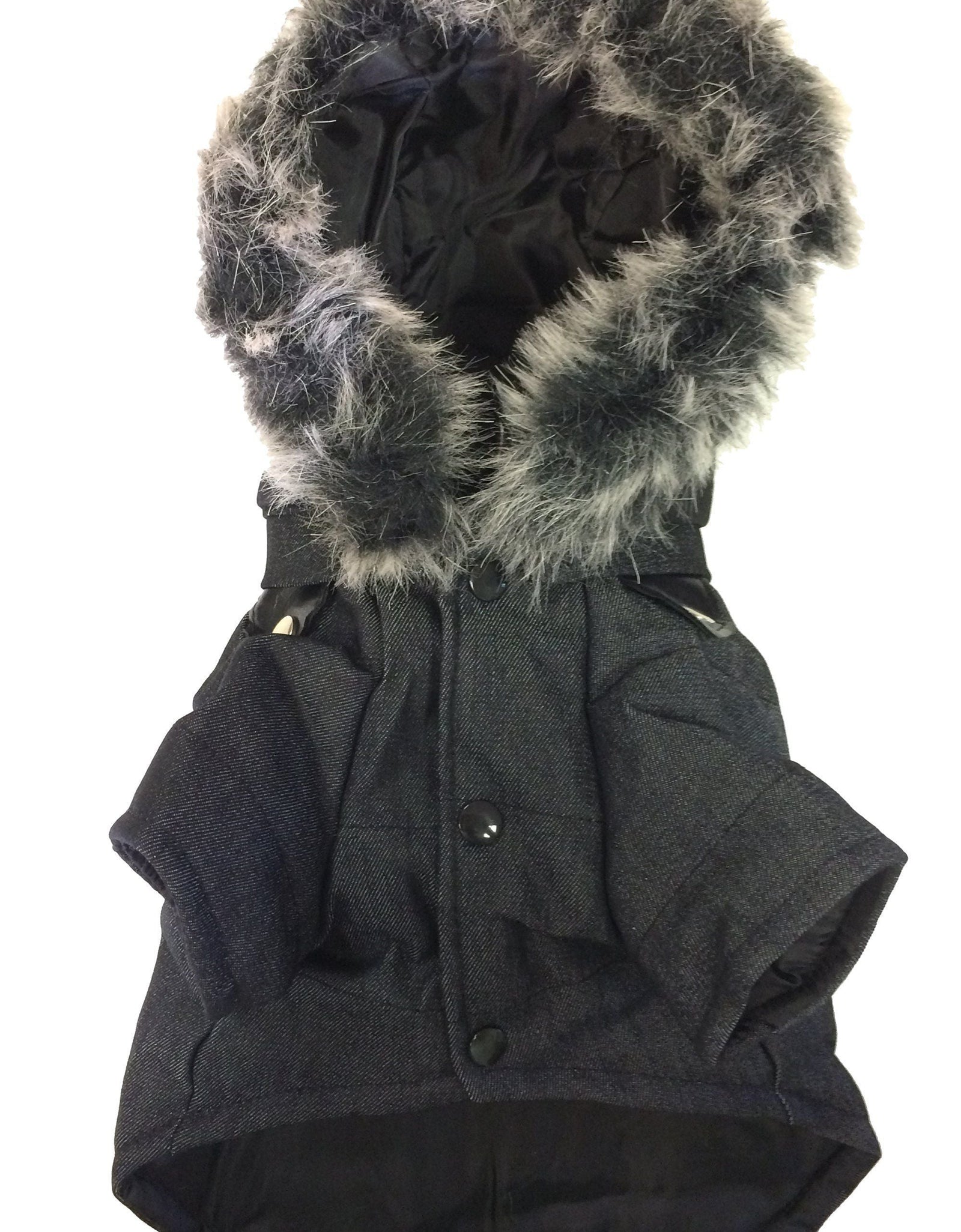Pet Life ® 'Ruff-Choppered' Denim Fashioned Wool Dog Coat Jacket