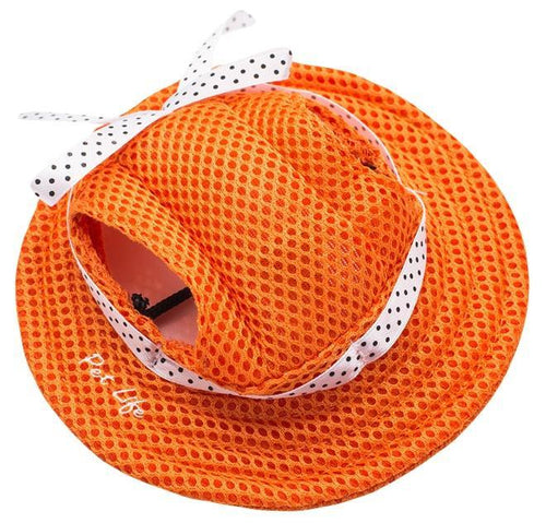 Load image into Gallery viewer, Pet Life ®  'Sea Spot Sun' UV Protectant Adjustable Fashion Mesh Brimmed Dog Hat Cap
