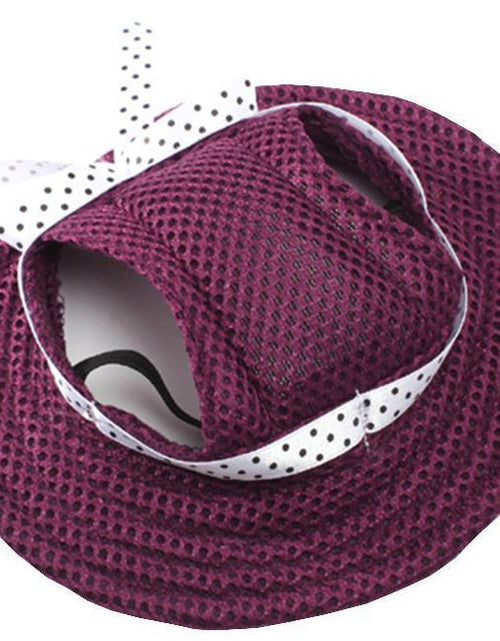 Load image into Gallery viewer, Pet Life ®  'Sea Spot Sun' UV Protectant Adjustable Fashion Mesh Brimmed Dog Hat Cap

