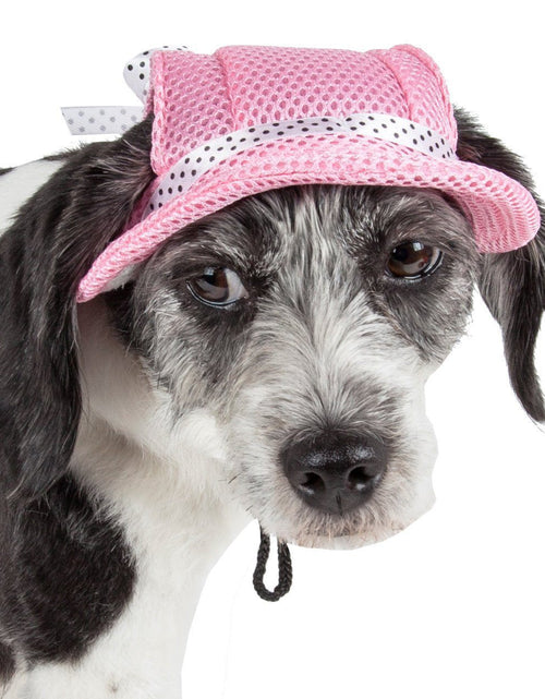 Load image into Gallery viewer, Pet Life ®  'Sea Spot Sun' UV Protectant Adjustable Fashion Mesh Brimmed Dog Hat Cap
