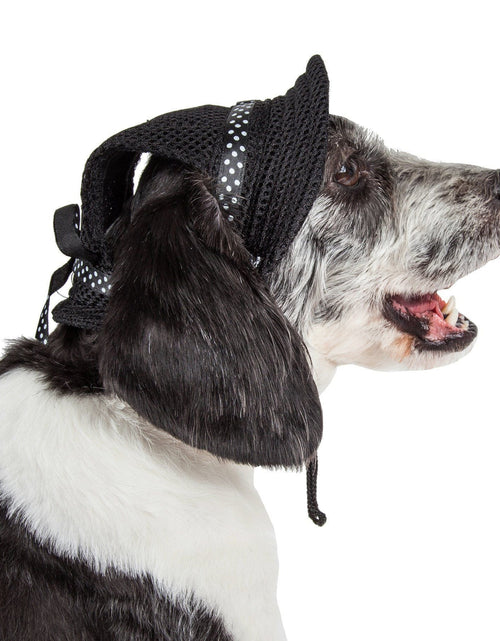 Load image into Gallery viewer, Pet Life ®  'Sea Spot Sun' UV Protectant Adjustable Fashion Mesh Brimmed Dog Hat Cap
